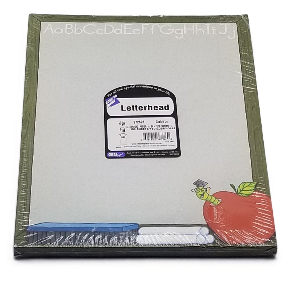 Great Papers Chalk It Up Letterhead 100 Sheets School Apple ABC NEW